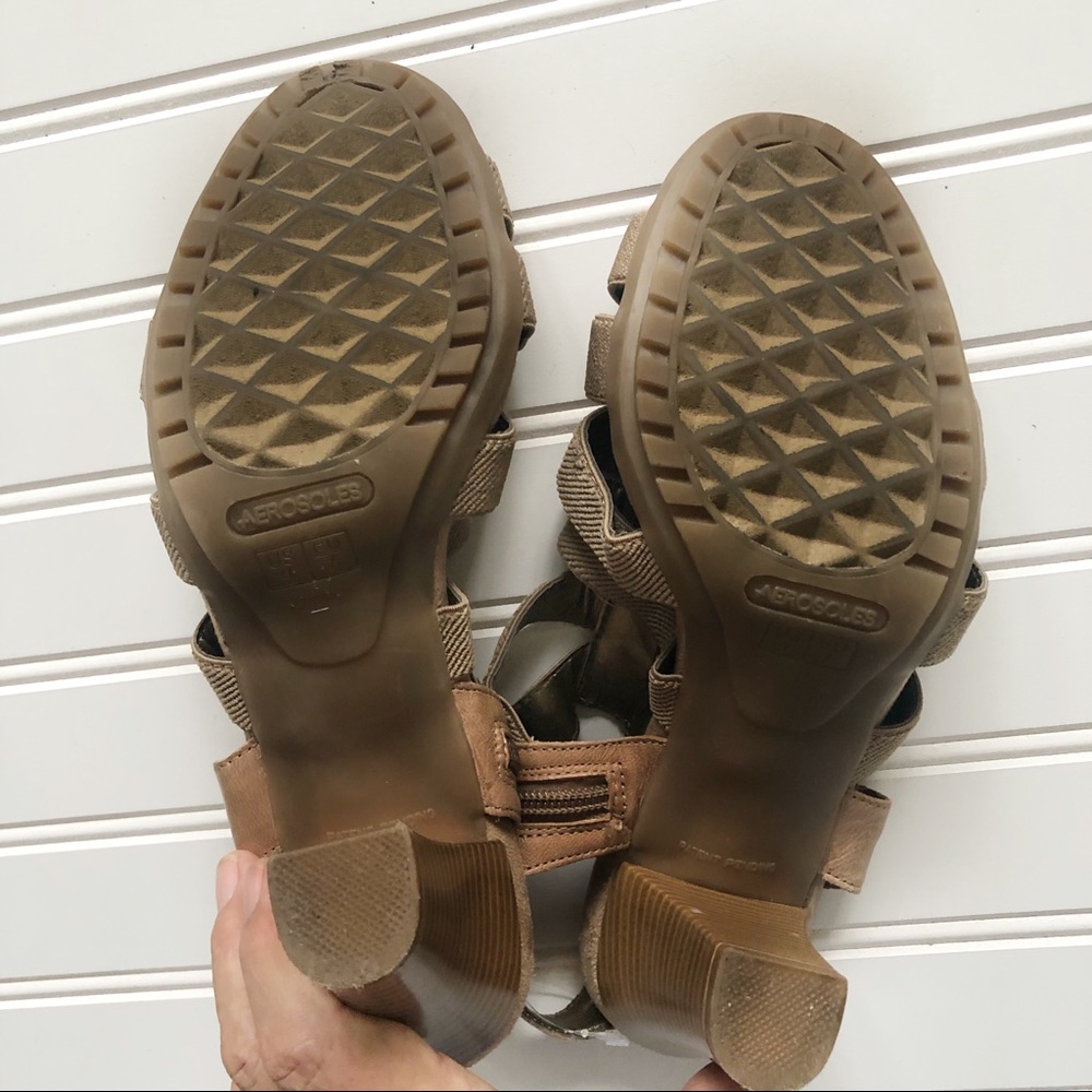 - AEROSOLES Tan heels shoes Sandals women’s Sz 7.5 - Picture 7 of 7
